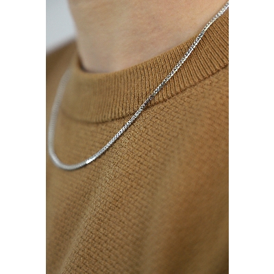 Chaîne homme en or blanc à maillons gourmette