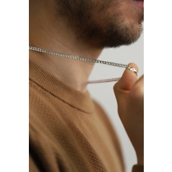 Chaîne à mailles gourmette en or blanc 18k 2