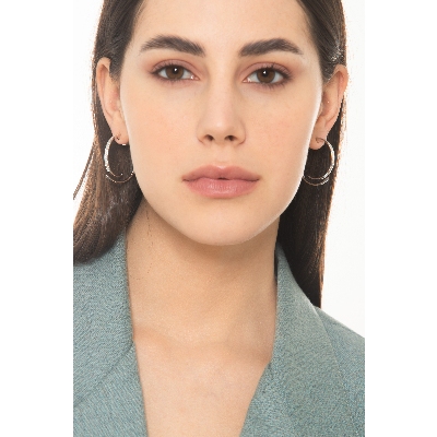 Créoles en or blanc 750 et diamants