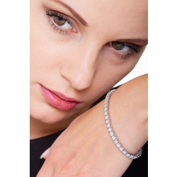 Bracelet diamants rivière tennis or blanc 18k  2