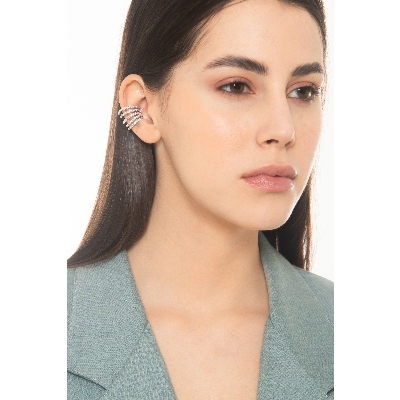 Ear cuff en or blanc 18 carats avec diamants