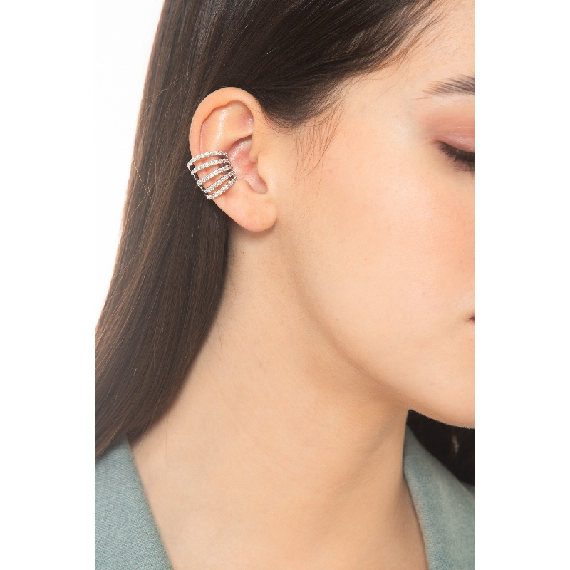 Ear cuff en or blanc 18 carats avec diamants Ear cuff en or blanc 18 carats avec diamants