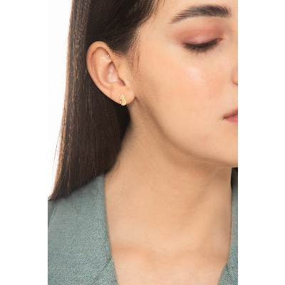 Boucles d'oreilles chaton en or jaune 750