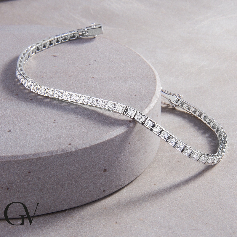 Bracelet tennis diamants or blanc 18k  Bracelet tennis diamants or blanc 18k