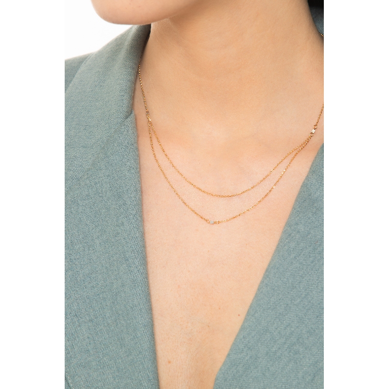 Collier en or jaune 18k à double fil Collier en or jaune 18k à double fil