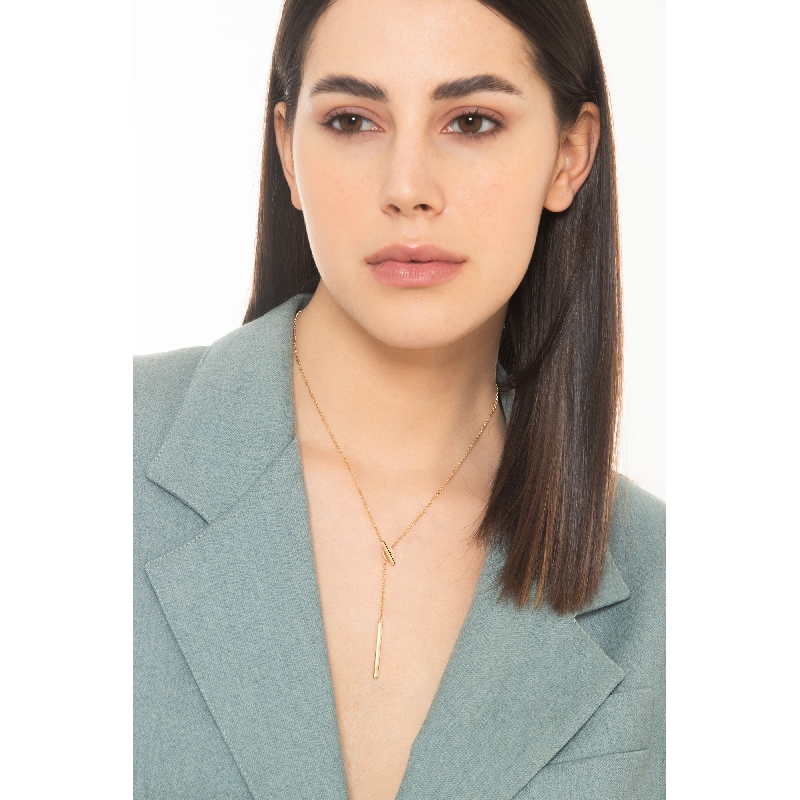 Collier en or jaune 18 carats avec barre Collier en or jaune 18 carats avec barre