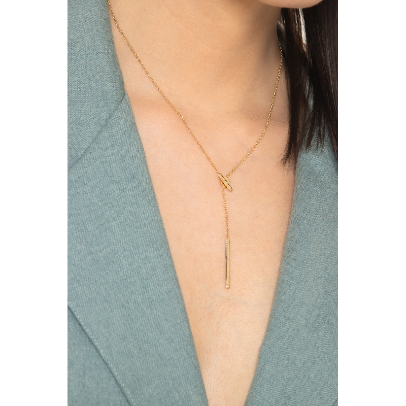 Collier en or jaune 18 carats avec barre Collier en or jaune 18 carats avec barre