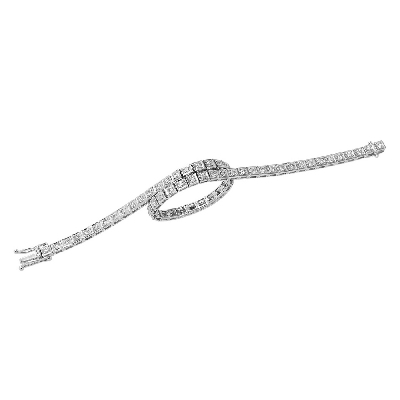 Bracelet tennis en or blanc 18k avec diamants 0.02 ct