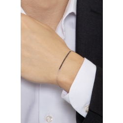 Bracelet pour homme en diamants noirs en or blanc 18k  2