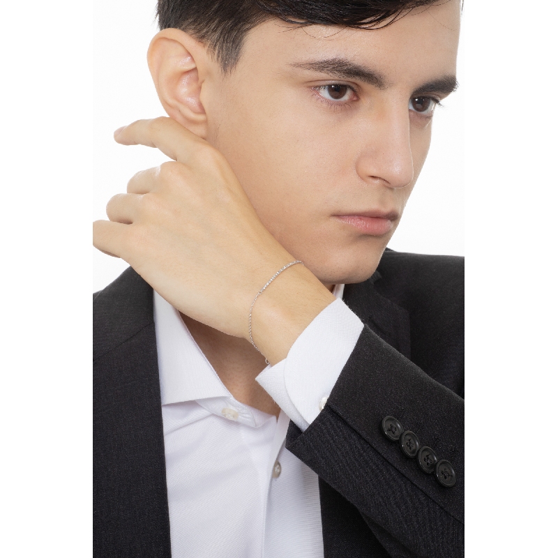 Bracelet homme diamants et or blanc 18k Bracelet homme diamants et or blanc 18k