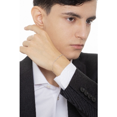 Bracelet homme diamants et or blanc 18k