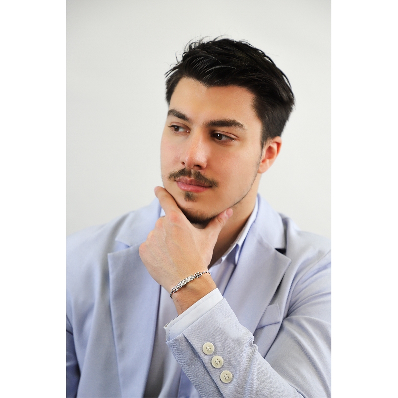 Bracelet homme en or blanc 18 carats avec des diamants