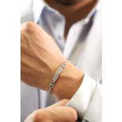 Bracelet homme en or blanc 18 carats avec des diamants 2