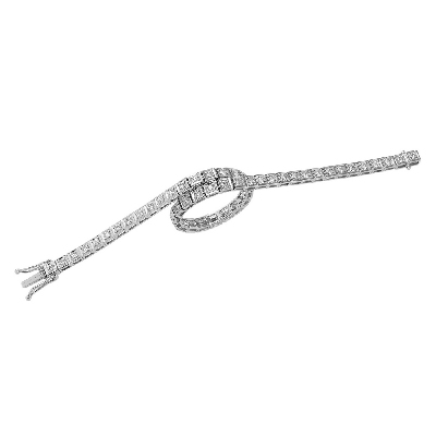 Bracelet tennis homme femme diamants or blanc 18k 