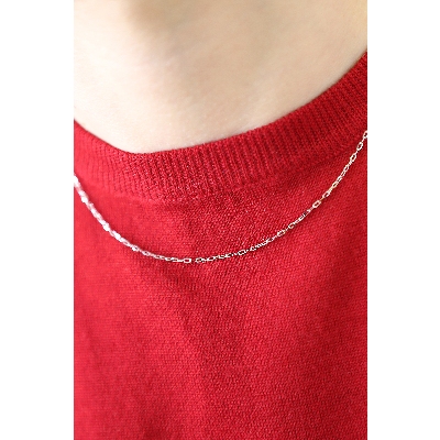 Chaîne en or blanc 18k à mailles rolò 45 cm