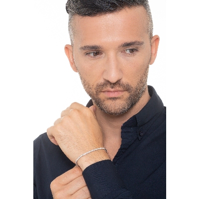 Bracelet rivière de diamants et or blanc 18k