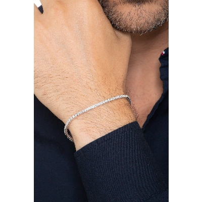 Bracelet rivière de diamants et or blanc 18k