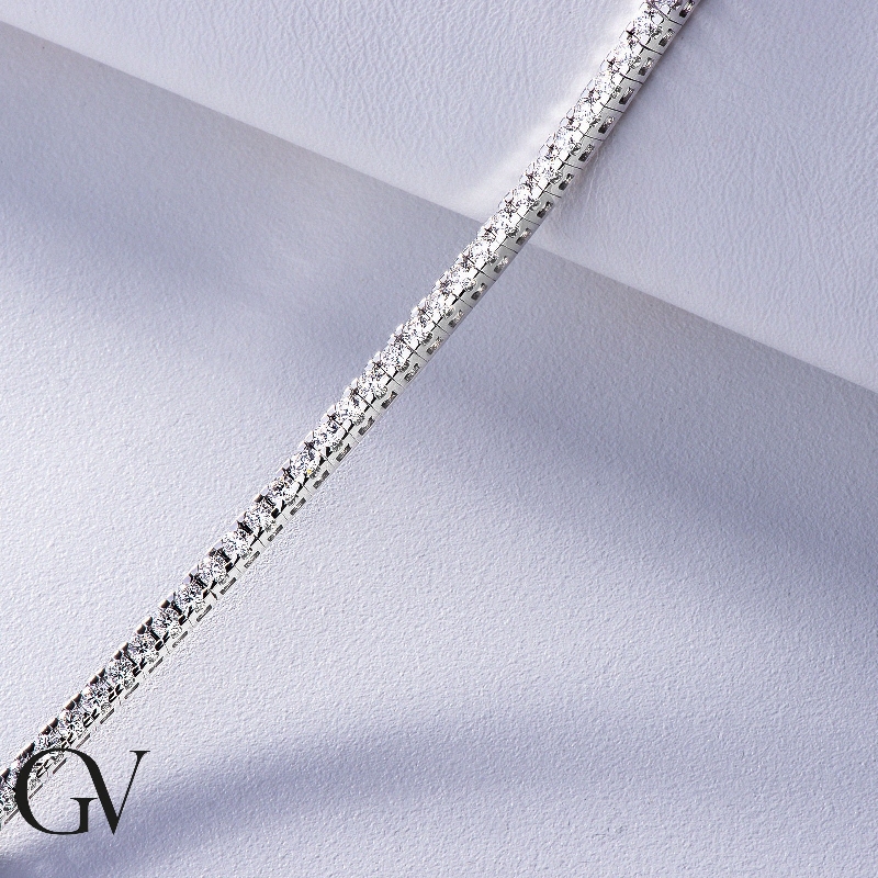 Bracelet tennis femme homme diamants or blanc 18k Bracelet tennis femme homme diamants or blanc 18k
