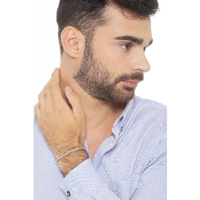 Bracelet tennis femme homme diamants or blanc 18k