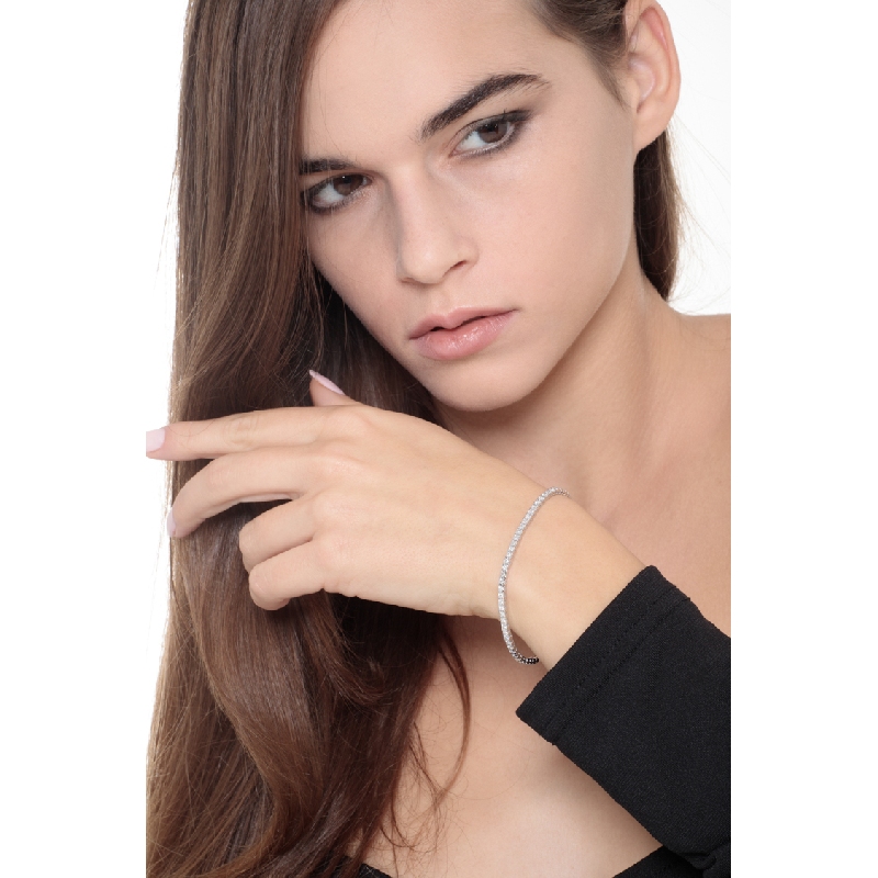 Bracelet tennis femme homme diamants or blanc 18k Bracelet tennis femme homme diamants or blanc 18k