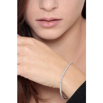 Bracelet tennis femme homme diamants or blanc 18k