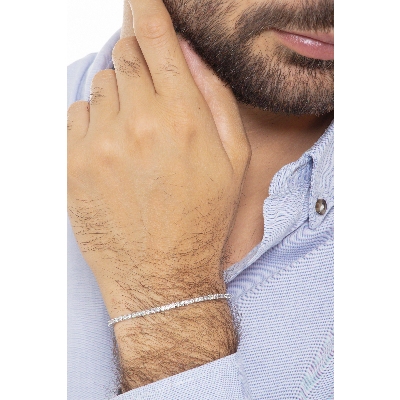Bracelet tennis homme et femme en or blanc 18k