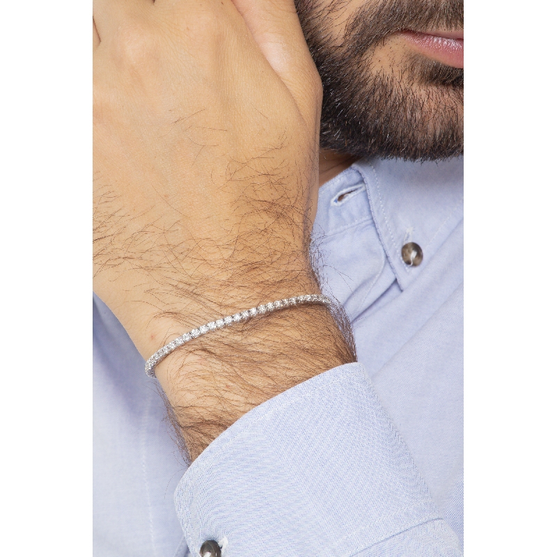 Tennis bracelet homme femme diamants or blanc 18k  Tennis bracelet homme femme diamants or blanc 18k