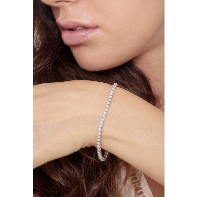 Tennis bracelet homme femme diamants or blanc 18k 