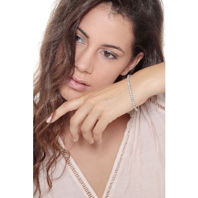 Bracelet rivière de diamants en or blanc 18k 