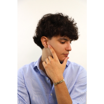 Bracelet en or jaune avec maillon gourmette