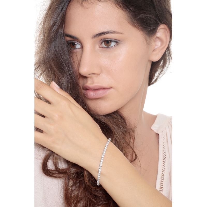 Bracelet diamants homme femme rivière or blanc 750 Bracelet diamants homme femme rivière or blanc 750