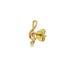 Mono boucles d'oreilles Or 18k avec clé de sol