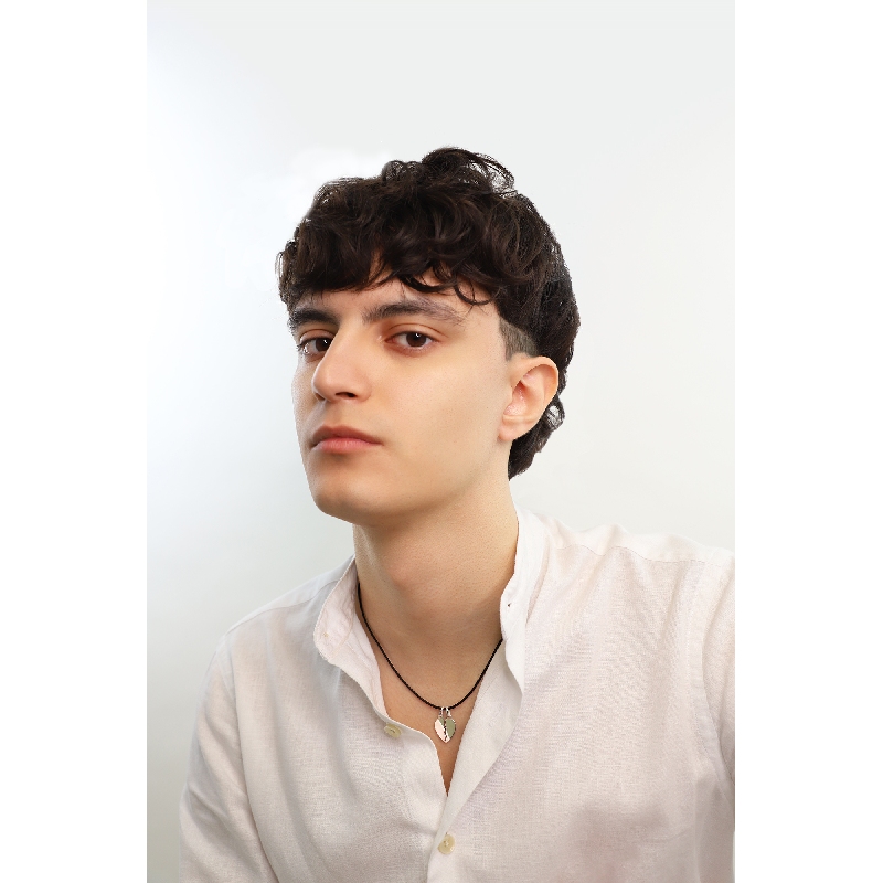 Pendentif cœur divisible en or blanc 18k, 1,5 cm.