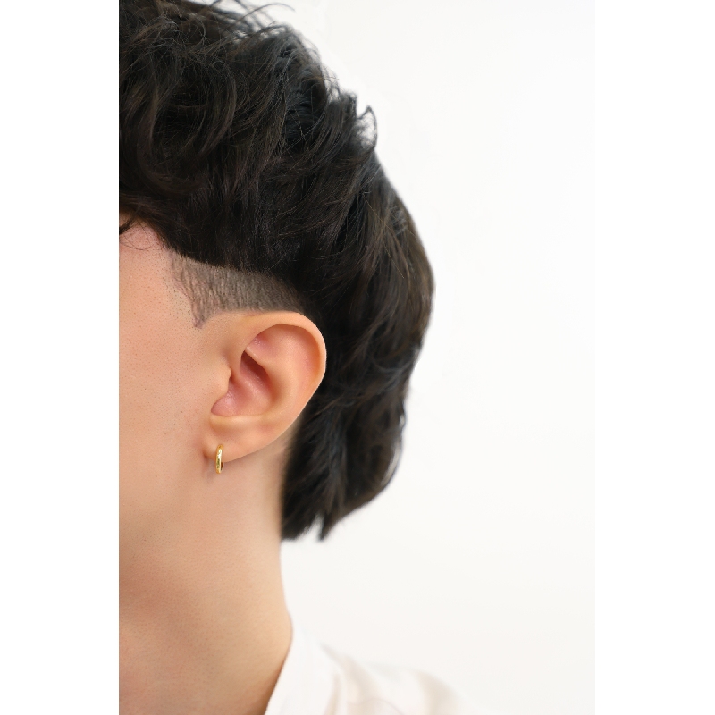 Mono boucle d'oreille homme en or jaune 18k