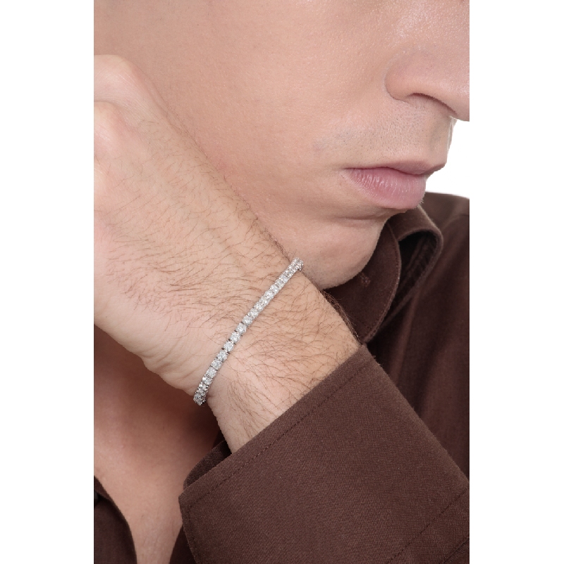 Bracelet avec diamants tennis en or blanc 18k 