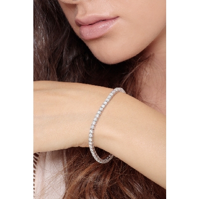 Bracelet avec diamants tennis en or blanc 18k 