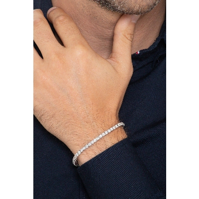 Bracelet tennis en or blanc 18k et diamants