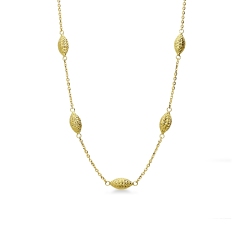 Collier en or jaune 18 carats avec navettes godronnées