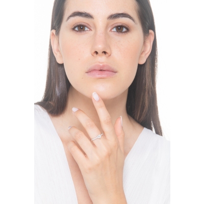 Bague avec diamant à cœur 0,70 ct GIA en or blanc 750