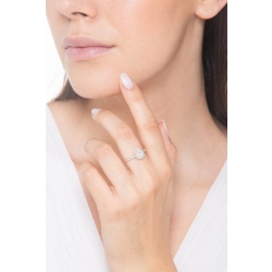 Bague avec diamant taille goutte 0,70 ct GIA en or blanc 18k 2