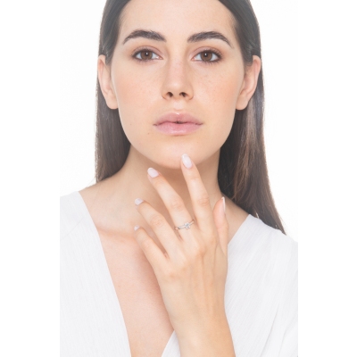 Bague avec diamant taille émeraude 0,50 ct GIA en or blanc 18k