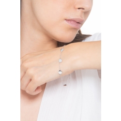 Bracelet en or blanc 18 carats avec 4 gouttes et diamants, 22 cm 2
