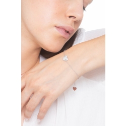 Bracelet en or blanc 18k avec cœur pavé de diamants 2
