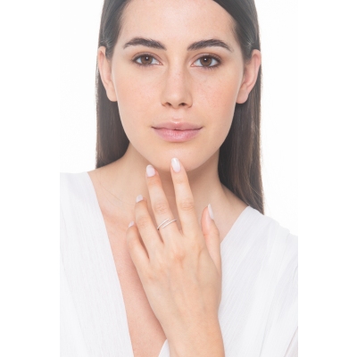 Bague Toi et Moi en or blanc 18 carats avec diamants