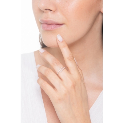 Bague Toi et Moi en or blanc 18 carats avec diamants