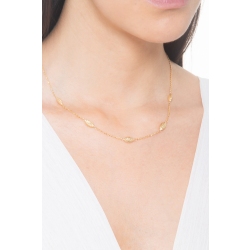 Collier en or jaune 18 carats avec navettes godronnées 2