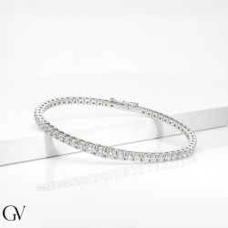 Bracelet semi-rigide en or blanc 18 carats avec diamants
