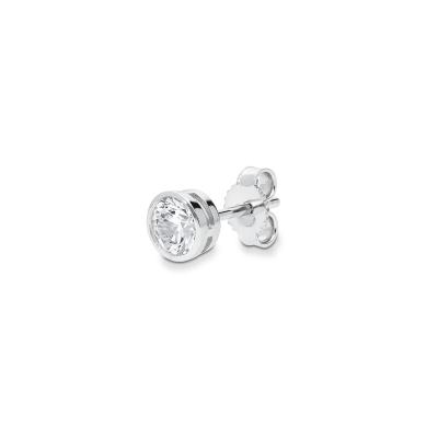 Mono boucle d'oreille en or blanc 18 carats avec zircon
