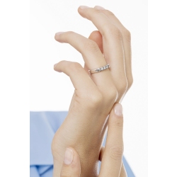 Demi alliance cinq diamants 0.40 ct et or blanc 18k 2