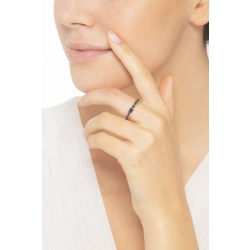 Bague eternity en or blanc 750 avec diamants noirs 2